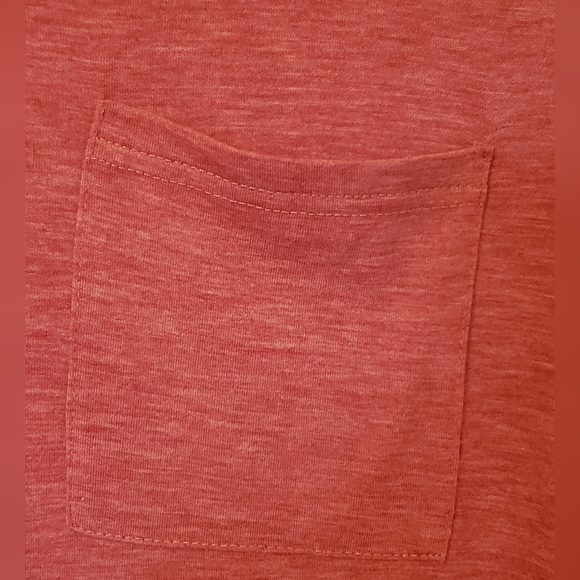 Womens Maxi dress brick red short sleeve 1 pocket - Picture 4 of 6